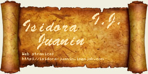 Isidora Juanin vizit kartica